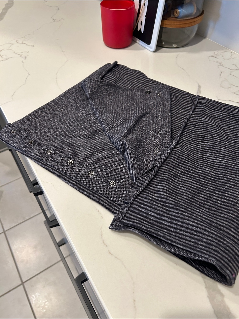 lululemon athletica Grey & Black Striped Neck Warmer